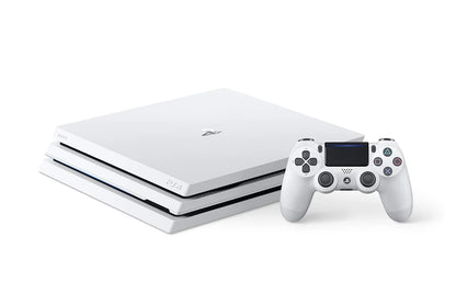 Pre-Owned Sony PlayStation 4 Pro 1TB Gaming Console Glacier White Headset 2 Controller With BOLT AXTION Cleaning Kit Bundle (Refurbished: Like New)