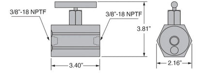 Freedom Hydraulics Manually Released Check Valve With Pressure Relief Bypass, 3/8" NPTF - FCVMR38