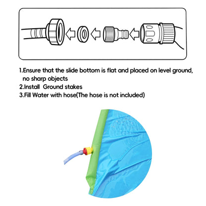 YoYfun 25ft x 4.6ft Double Water Slide for Adult Kids, Heavy Duty Lawn Water Slide with Sprinkler and 2 Slip Inflatable Boards for Summer Yard Lawn Outdoor Water Play Activities