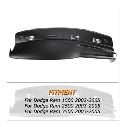Kojem Dashboard Cover for 2002 2003 2004 2005 Dodge Ram 1500 2500 3500 Molded Dash Pad Board Cover Skin Cap Protector Overlay Black