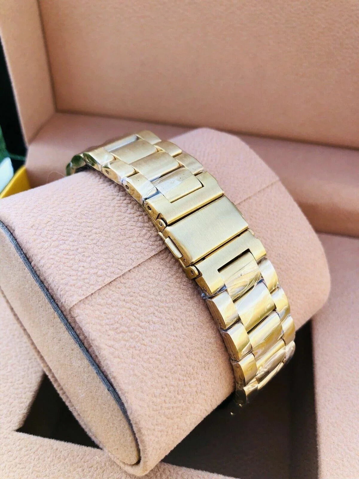Custom 24k Gold Plated 46mm Samsung Galaxy Watch 4 Gold Bezel Gray Gold Band LTE