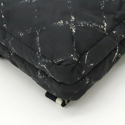 Pre-Owned CHANEL Chanel Old Travel Line Rucksack Backpack Daypack Nylon Jacquard Black (Good)
