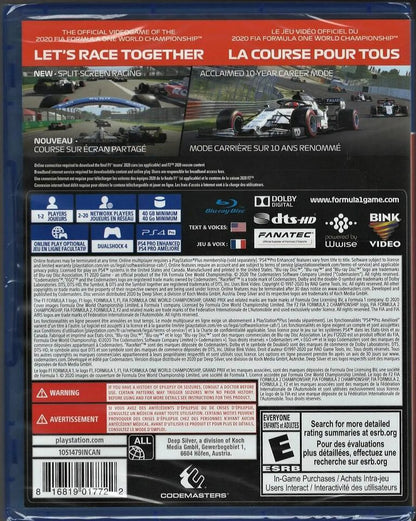 F1 2020 Standard Edition PS4 (Brand New Factory Sealed US Version) PlayStation 4