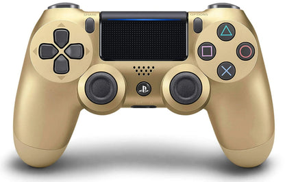 Pre-Owned Sony Dual Shock Gold Gaming Controller For PS4 Console + Wireless Black Chatpad for PS4 Controller BOLT AXTION Bundle. (Refurbished: Like New)