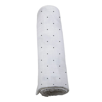 Black and White Polka Dot Bamboo Swaddle