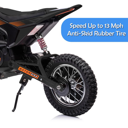 JoyWheels 24V Electric Child Dirt Bicycle, Toy Motorcycle Boys Motor Bicycle, Ages 13 Years +, 13mph, Black