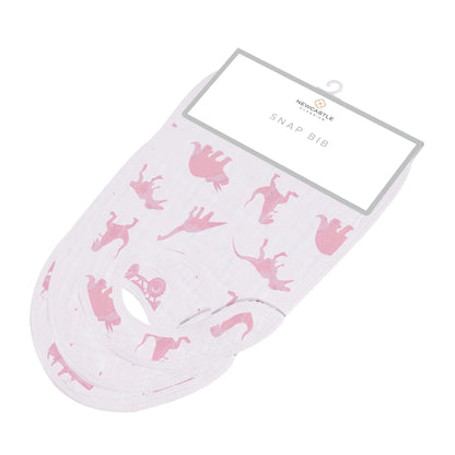 Pretty In Pink Bamboo Snap Bibs 3PK