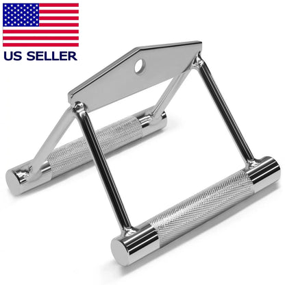 Fitness Maniac Multi Gym Cable Attachment Double Seated Row V Handle Close Grip Twin Lat Bar US