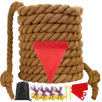 Tug of War Rope with Medals & Whistle for Team Games