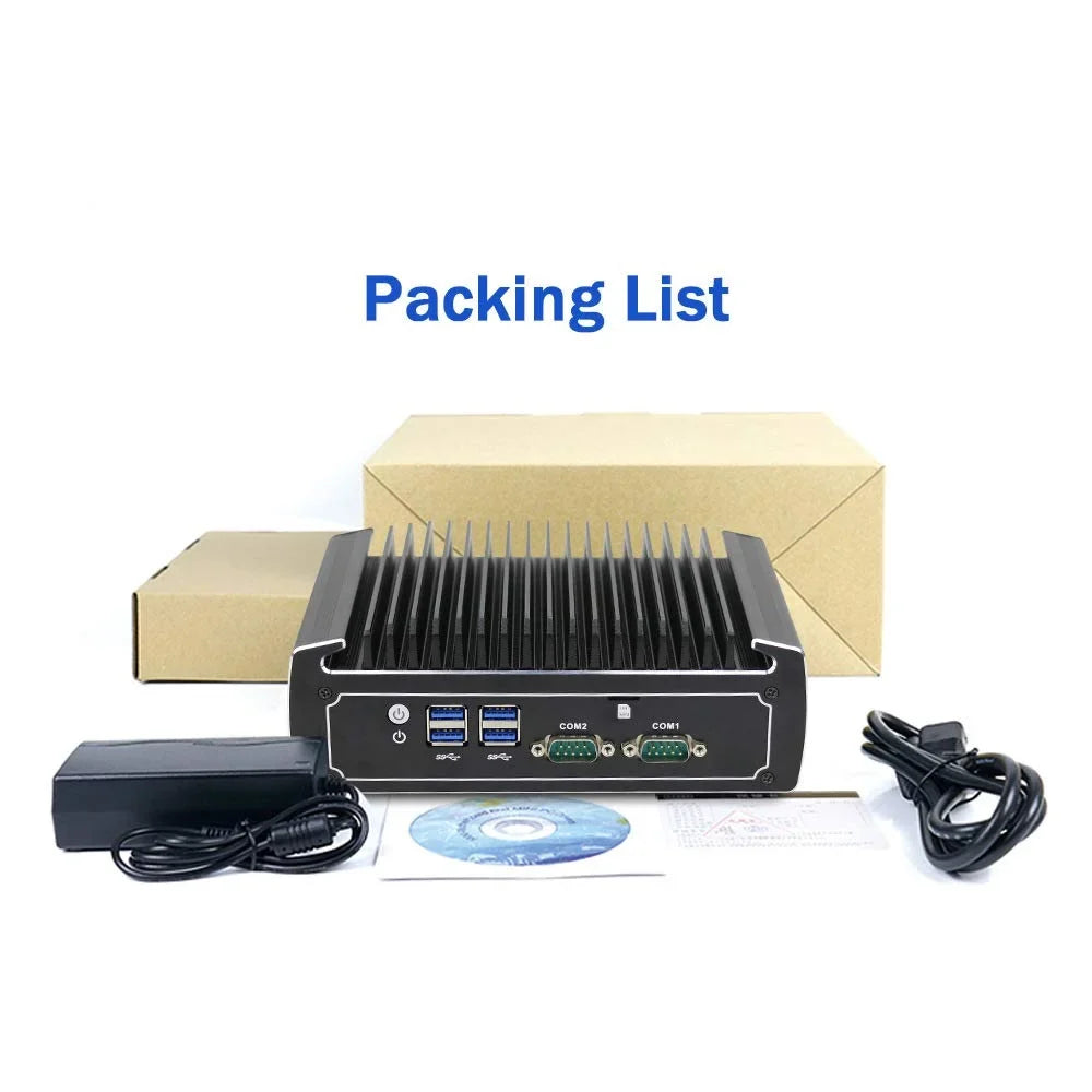 PARTAKER Fanless Mini PC, 4K Powerful Industrial Mini Computer, Core i5 8250U 8th Gen, 4 Cores CPU, 16GB Ram 240GB SSD 1TB HDD, Dual Nic, HD, DP, 4*USB3.0, SIM Card Slot, 2 COM, Windows 10 Pro
