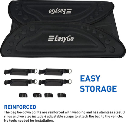 EasyGoProduct Aerodynamic Car Rooftop Cargo Carrier Bag - Soft Roof Top Luggage Bag for All Vehicles SUV with/Without Rack Hard Sides - 4 Adjustable Straps 8 Cubic Feet - Fold Flat Storage Bag
