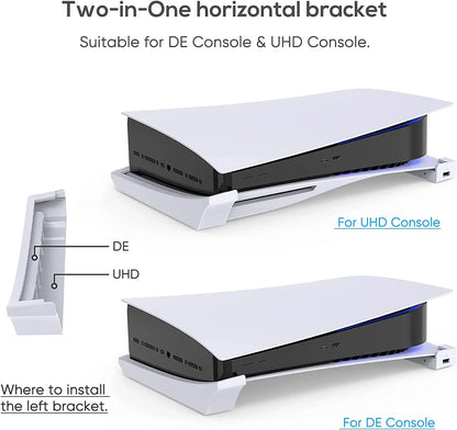 Horizontal Console Stand for Playstation 5 with 4-Port USB Hub and Base Skate Holder 3 Charging Port Extension &1 USB 2.0 Data Port,Compatible with Playstation 5 Disc & Digital Edition