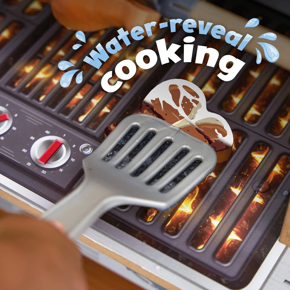 KidKraft Spin & Reveal Wooden Grill & Play Kitchen with Water-Reveal Food & 21 Accessories