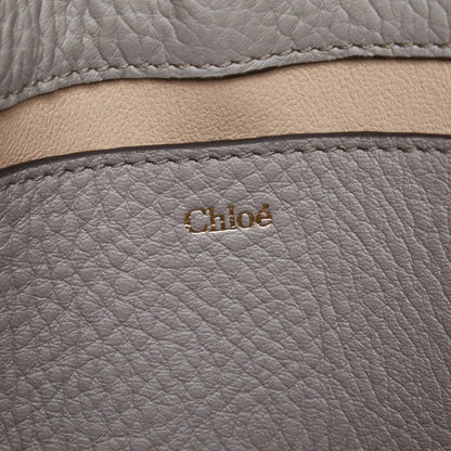 Pre-Owned Chloé Chloe ALPHABET Alphabet Chain Shoulder Bag Gray Leather Women's (Good)