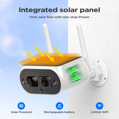 Toguard SC15 2 Pack 2K/4MP Solar Security Camera Wireless WiFi Outdoor Battery Powered Bullet Surveillance Camera