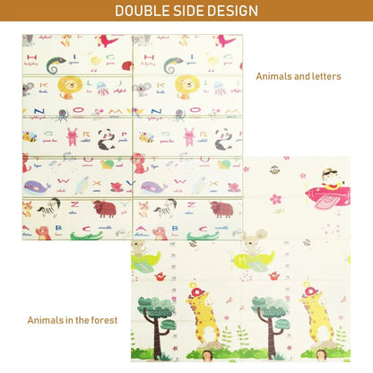 Foldable Baby Play Mat with Reversible Prints and Waterproof Surface
