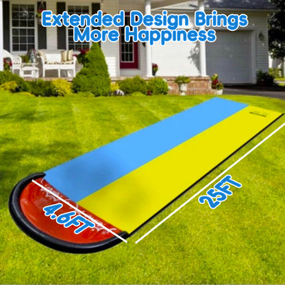 YoYfun 25ft x 4.6ft Double Water Slide for Adult Kids, Heavy Duty Lawn Water Slide with Sprinkler and 2 Slip Inflatable Boards for Summer Yard Lawn Outdoor Water Play Activities