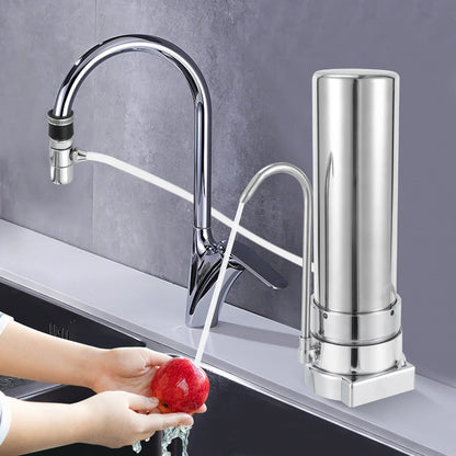 Countertop Filter Tap Water Filtration Filter Sink Drinking System Stainless Silver