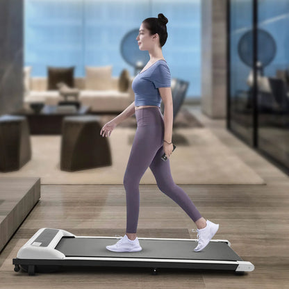ZhdnBhnos 600W 2.25HP Electric Home Treadmill 2 in 1 Under Desk Walking Jogging Pad Portable Motorized Fitness Running Machine Remote Control