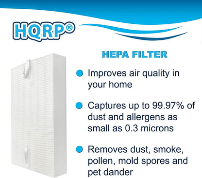 HQRP 2-Pack HEPA Filter Compatible with Honeywell Filter R HRF-R3 HRF-R2 HRF-R1 Replacement fits HPA090 HPA100 HPA200 HPA250 HPA300 HPA-090 HPA-100 HPA-200 HPA-250 HPA-300 models