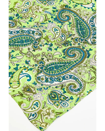 M & F Western Men's Paisley Silk Wild Rag Lime One Size