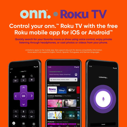 onn. 42” Class FHD (1080P) LED Roku Smart TV (100068372)