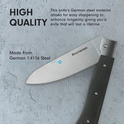 Messermeister Adventure Chef Folding 6” Chef’s Knife, Linen