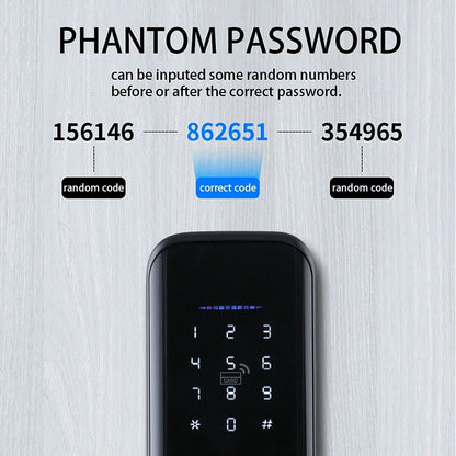 Htovila Smart Lock Fingerprint Lock Door Lock Keypad Door Lock with Handle Fingerprint Electronic Deadbolt Door Lock Smart Door Lock Compatible with APP