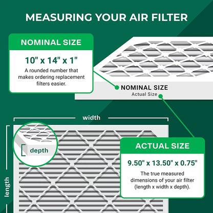 Filterbuy 10x14x1 MERV 11 Pleated HVAC AC Furnace Air Filters (6-Pack)