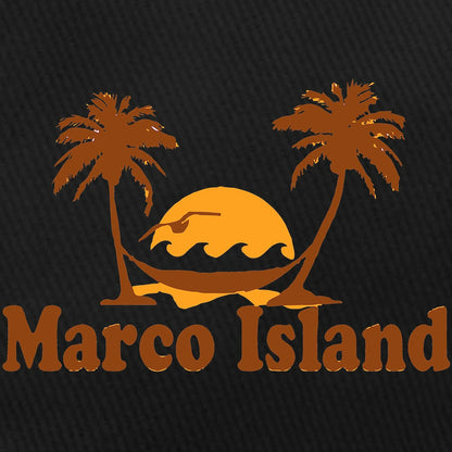 CafePress - Marco Island Palm Trees Design. Black Cap - Printed Adjustable Cotton Canvas Black Baseball Hat