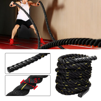 50Ft Length Fitness Battle Rope Gym Workout Strength Training Conditioning Undulation Power Exercise Combat Ropes