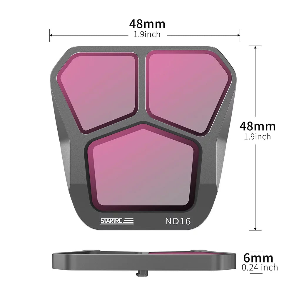 Docooler 4-Pack Filters ND8ND16ND32ND64 Lens Filter Aluminum Material AGC Optical Glass Waterproof Scratch-resistant -reflective Coatings Compatible with Mavic 3 Pro