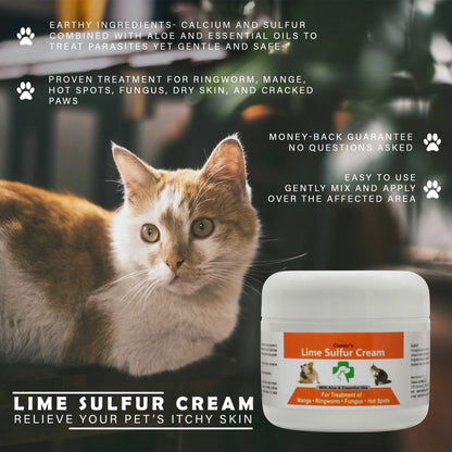 Healthy Paw Life - Lime Sulfur Dip Pet Skin Ointment (2 oz x 2 Jars) - Pet Care for Itchy and Dry Skin - Safe Cream Ointment for Dog, Cat, Puppy, Kitten, Horse (2 oz x 2) (2 oz x 2)