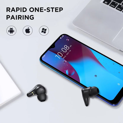 HTC True Wireless Earbuds Plus - Active Noise Cancellation IPX5 Water Resistant Bluetooth 5.0 Headphones with ENC, 24-Hour Playtime, Stereo in-Ear Touch Control Wireless Earphones