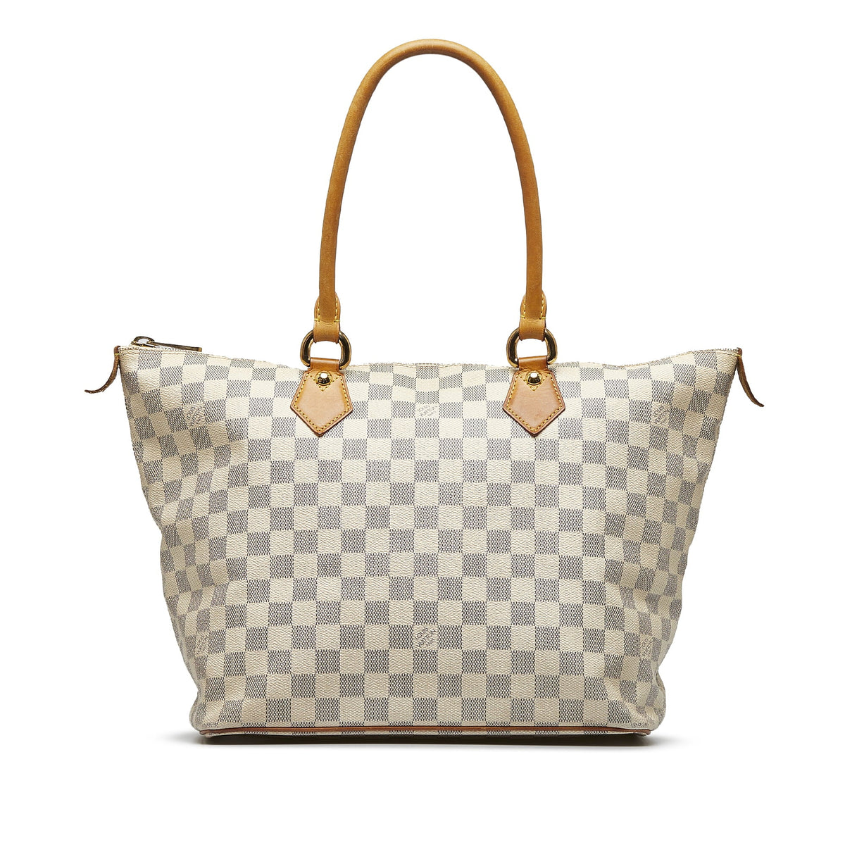 Pre-Owned Authenticated Louis Vuitton Damier Azur Saleya MM Canvas White Tote Bag Unisex (Good)