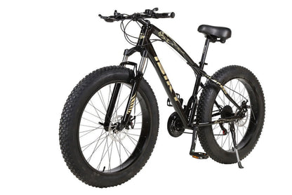 26" 21 Speed 4.0 Fat Tire Mountain Bicycle Snow Bicycle Grass Sand Fatbike Black