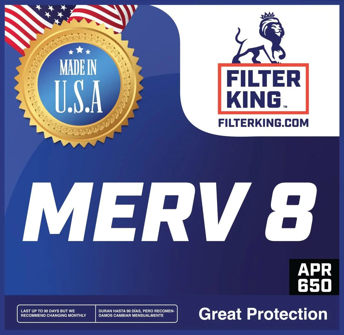 Filter King 35x26.5x1 Air Filter | 4-PACK | MERV 8 HVAC Pleated A/C Furnace Filters | MADE IN USA | Actual Size: 35 x 26.5 x .75"