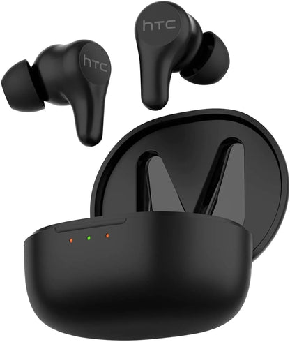 HTC True Wireless Earbuds Plus - Active Noise Cancellation IPX5 Water Resistant Bluetooth 5.0 Headphones with ENC, 24-Hour Playtime, Stereo in-Ear Touch Control Wireless Earphones