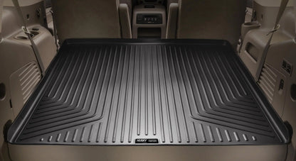 Husky by RealTruck - 28221 Compatible with 2015-19 Cadillac Escalade ESV, 2015-19 Chevrolet Suburban, 2015-19 GMC Yukon XL Cargo Liner Behind 3rd Saddle Black