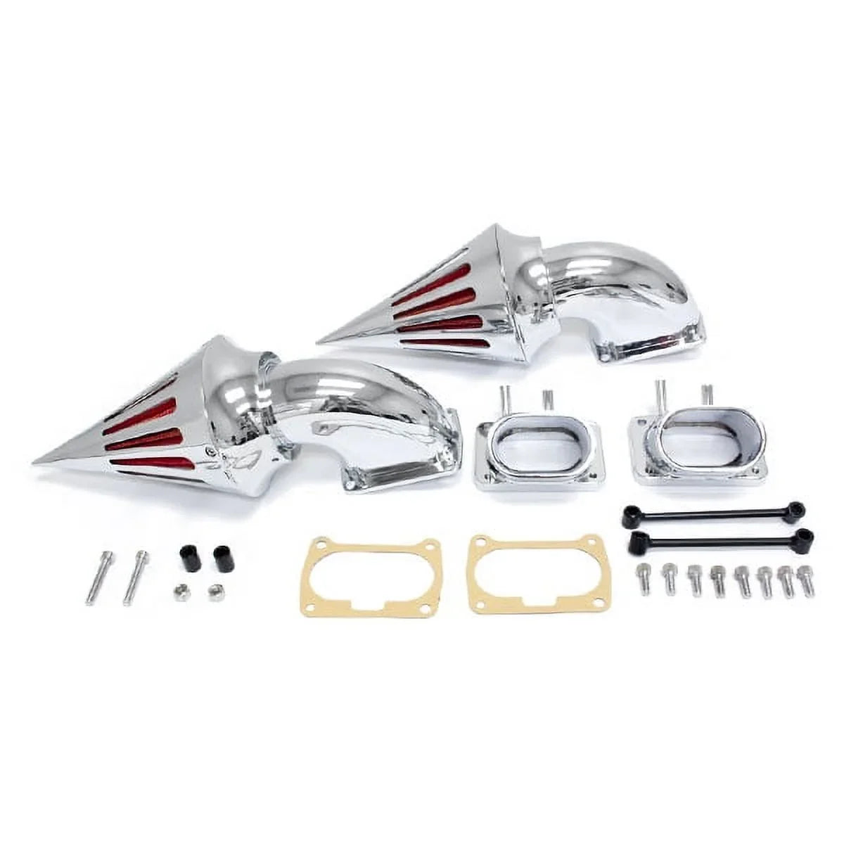 Krator Chrome Dual Spike Air Intake Cleaner - Plus Filter Compatible with 2006 Suzuki Boulevard M109