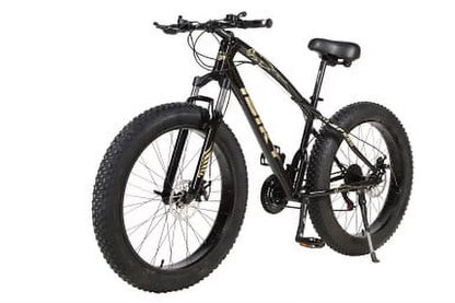26" 21 Speed 4.0 Fat Tire Mountain Bicycle Snow Bicycle Grass Sand Fatbike Black