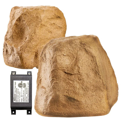 OSD Audio 5.25 inch 120W Bluetooth Outdoor Rock Speaker – Weather Resistant, Sandstone Canyon Brown