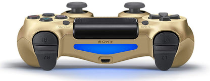 Pre-Owned Sony Dual Shock Gold Gaming Controller For PS4 Console + Wireless Black Chatpad for PS4 Controller BOLT AXTION Bundle. (Refurbished: Like New)