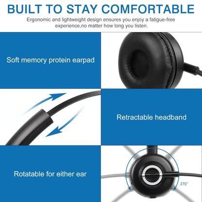 Cushioned Bluetooth Headset, UX-M97 Wireless Headset with Microphone, Wireless Cell Phone Headset with Noise Isolation Mic Charging Base Mute Function for Oppo F9 (F9 Pro) With Charging Dock