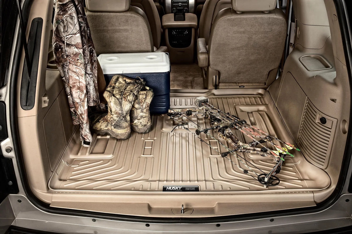 Husky by RealTruck - 28221 Compatible with 2015-19 Cadillac Escalade ESV, 2015-19 Chevrolet Suburban, 2015-19 GMC Yukon XL Cargo Liner Behind 3rd Saddle Black