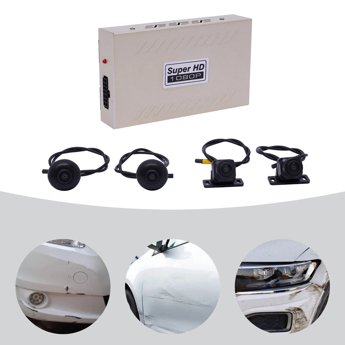 Miumaeov Dash Cam 360 Degree Bird View Surround System Rear View 4-Camera Kit 1080P Car DVR Recording for Cars