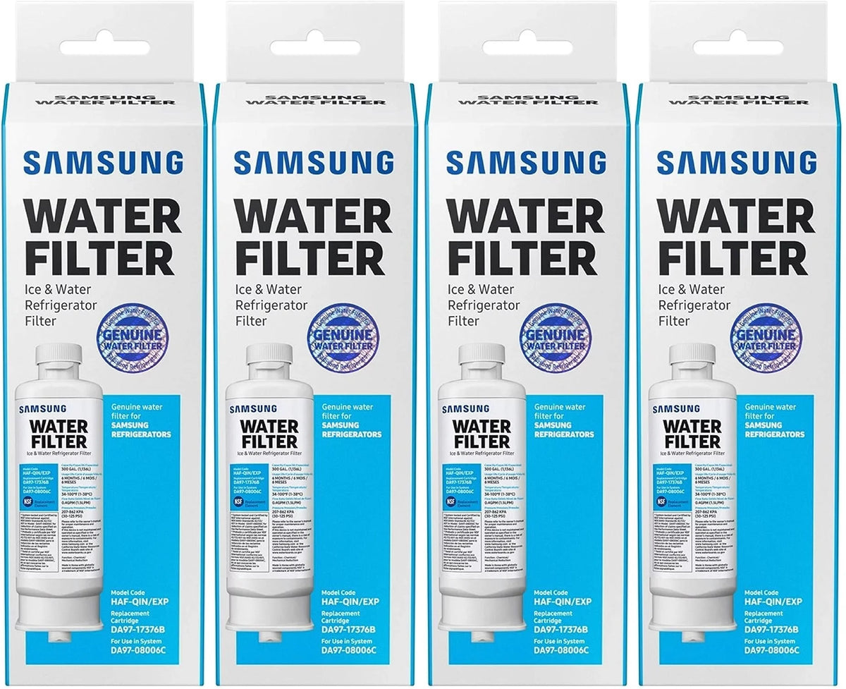 4 Pack DA97-17376B Refrigerator Water Filter Compatible with HAF-QIN/EXP, HAF-QIN, DA97-08006C, RF28R7351SG, RF23M8070SR,WS645A