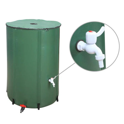 GoDecor 100 Gallon Rain Barrel Outdoor Patio Water Storage Barrel Green