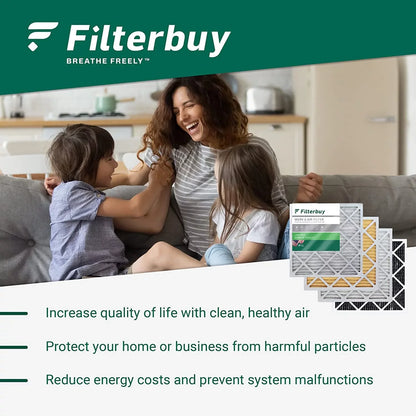 Filterbuy 20x30x1 MERV 8 Odor Eliminator Pleated HVAC AC Furnace Air Filters with Activated Carbon (5-Pack)