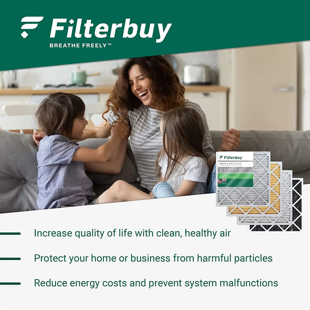 Filterbuy 16x28x6 MERV 13 Pleated HVAC AC Furnace Air Filters for Aprilaire Space-Gard 2400 (4-Pack)